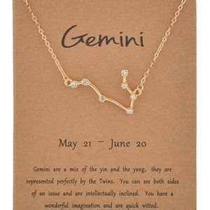 Gemini Zodiac Sign Adjustable Necklace